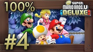 New Super Mario Bros. U Deluxe: 100% Walkthrough (4 Players) - World 4 - All Star Coins