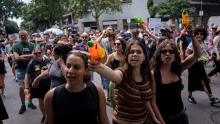 Furious Europeans go ‘troppo’ and unleash on tourists with flares and water pistols