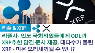 리플\u0026XRP) 리플사- 인도 국회의원들에게 ODL과XRP추천 담긴 문서 제공, 대다수가 물린XRP - 미운 오리새끼될 수 있나?