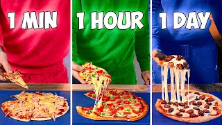 1 minute vs 1 hour vs 1 day pizza