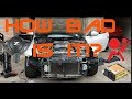 Rebuilding a wrecked 370z touring part 2. Seat belt & Airbag removal