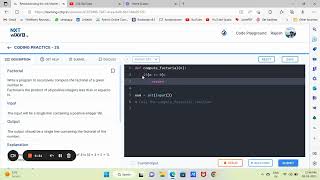 Coding Practice 25 Factorial | Factorial |Coding Practice - 25| Nextwave |Nxtwave | CCBP4.0|Coding