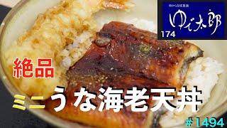 【ゆで太郎】No.174.    期間限定　うなぎの季節にうな海老天丼セット　　＃1494