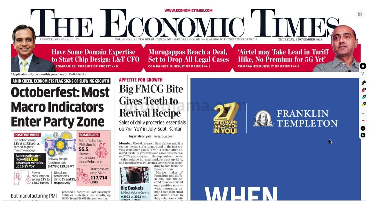 2 November 2023 - Economic Times Newspaper- Daily Business News ...