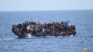 Migrant boat capsize off Libyan coast caught on camera