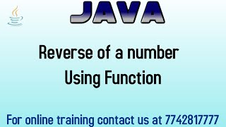 reverse number using function in java