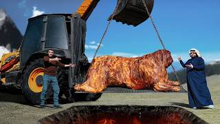 Fahad Al Bishri visits Faraway Village: Cooking Bull 🐂 Mandi Using An Excavator