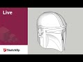 Live Modeling The Mandalorian's Helmet for 3D Printing in SketchUp