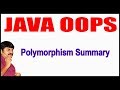 Java Tutorials || Java OOPS  || Polymorphism Summary || by Durga Sir
