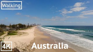 Walking tour of Gold Coast Beach, Australia | 4K