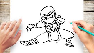 How to Draw a Ninja For Kids Step by Step