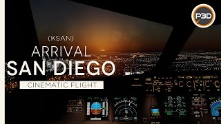 [P3Dv5.1] United Airlines A320 - STUNNING SUNSET Approach into San Diego (KSAN) [4K]