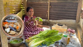 চায়না শাকের ডান্ডি কাঁকড়া, আলু দিয়ে রান্না আর চায়না শাক ভাজা China Shager Dandi kakra diye ranna