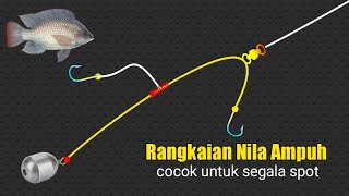 Trick Jitu! Membuat Rangkaian Pancing Nila 2 Kail