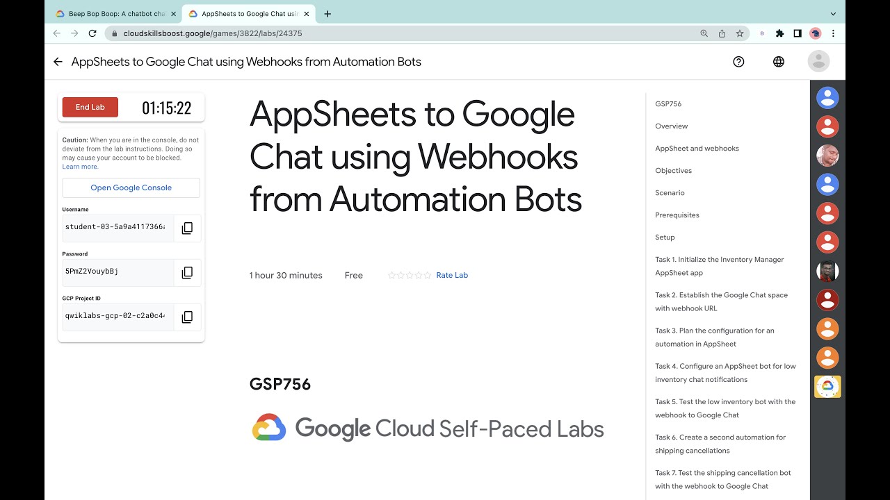 AppSheet To Google Chat Using Webhooks From Automation Bots #qwiklabs # ...