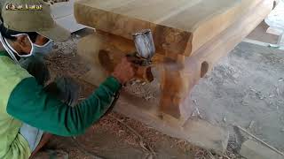 Woodworking - Belajar | Proses | Cara Finishing Meja Kayu Jati