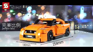 Sembo 8407 - Sport GTR35 car building blocks - 908 pcs - Orange