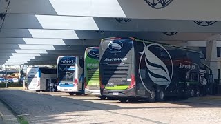 Grande Movimento De Fim De Ano Na Rodoviária De Joinville  BomBou Muito Carros Extras