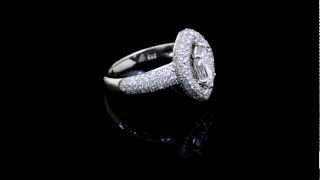 1.25 ctw Halo Side Natural Pave Marquise Diamonds Engagement Ring Setting 14k White Gold hal 5138