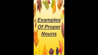 Examples of proper nouns