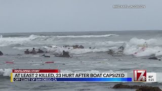 2 dead, 23 injured in shipwreck off San Diego coast