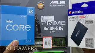 intel Core i3 12100 ASUS PRIME H610M-E D4 CSM Verbatim Vi550 S3 SSD Office Desktop PC Build 2022