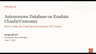 Creating an Oracle Autonomous VM Cluster