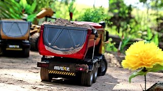 RC Construction equipment at work RC Excavator And RC Truck Action