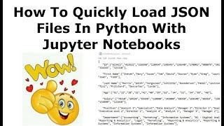How to load JSON file data in python and Jupyter Notebooks