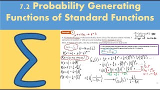 7.2 Probability Generating Functions of Standard Distributions (FS1 - Chapter 7: PGF's)