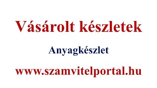 Számvitel - Vásárolt készletek