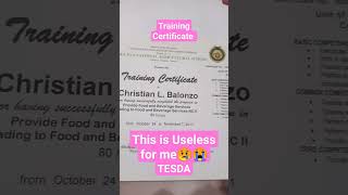 My Useless Training Certificate from TESDA. #tesda #tesdaabotlahat #qnas
