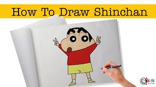 Draw SHINCHAN in easy steps | Cartoon Drawing | #kidsarthub  #shinchan