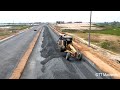 Update Processing Building Foundation Road By Motor Grader Trimming And Spreading Gravel