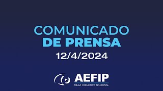 Comunicado de Prensa - 12 de Abril de 2024