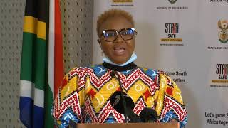 Minister Lindiwe Zulu briefs the media on the department's response to Covid-19 level 4 Lockdown