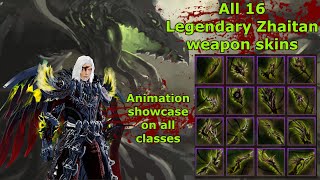 Guild Wars 2 : All 16 Legendary Zhaitan Weapon Skins ( Showcase )