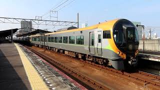 JR四国8600系E11+E12+E1編成　特急いしづち12号･しおかぜ12号 高松･岡山行き　丸亀駅2番のりば発車