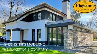 Moderne Villa Met Steenstrips - The Flagstone Company