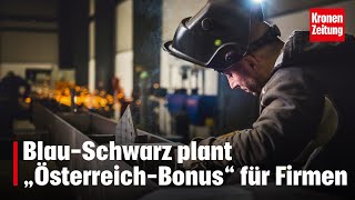 Bei Ausschreibungen: Blau-Schwarz plant „Österreich-Bonus“ für Firmen | krone.tv NEWS