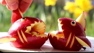 Handmade Apple Shark Cutting Garnish | Fruit Art