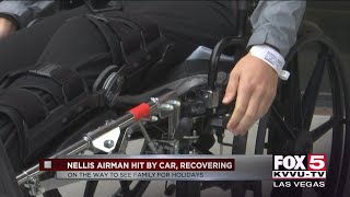 Nellis AFB airman recovering after hit by car