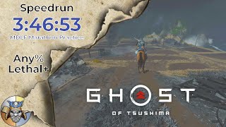 Ghost of Tsushima Speedrun in 3:46:53 - Any% Lethal+ - MDLF Marathon Practice