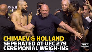 Khamzat Chimaev Booed, Flips Off Crowd After Kevin Holland UFC 279 Face-off - MMA Fighting