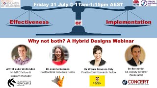 WEBINAR: Effectiveness or Implementation - Why not both? A Hybrid Designs Webinar