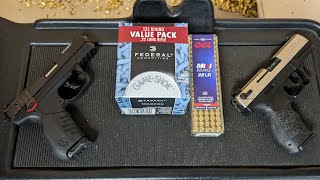 Ruger SR22 vs Walther P22 - CCI vs Federal Ammo (.22LR)