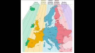 Proposed Timezones of European countries/regions! #map #timezones #europe #youtubeshorts