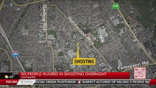 Six people injured in overnight Hayward shooting