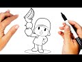 How to Draw Pocoyo || Pocoyo drawing easy step by step || curious colours