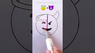 Emoji satisfying creative art  ||  Angel + Devil  #CreativeArt #Satisfying